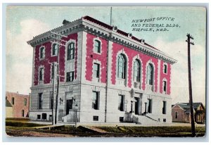 Norfolk Nebraska NE Postcard New Post Office And Federal Building 1909 Antique