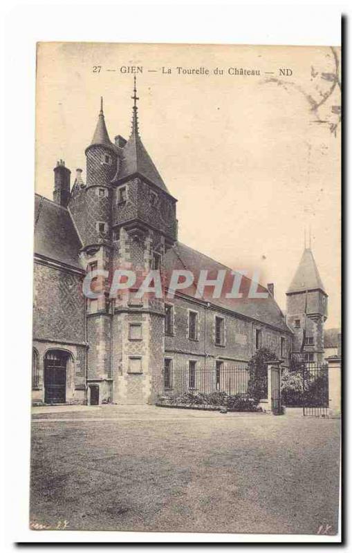 Gien Old Postcard The castle turret