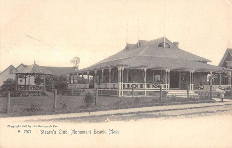 Monument Beach Massachusetts Stearns Club Exterior Antique Postcard K13906