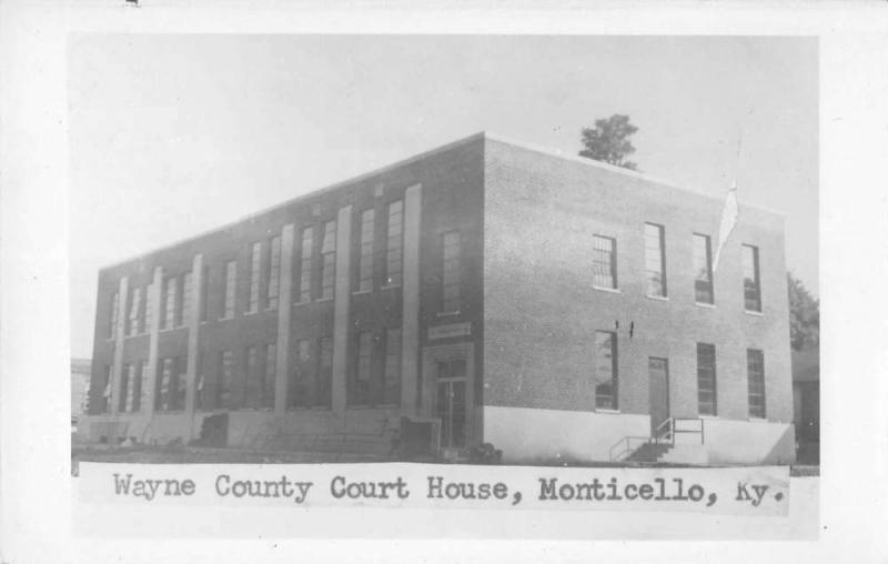 Monticello Kentucky view of Wayne Co Court House real photo pc Y10864