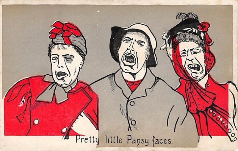 Pretty Little Pansy Faces Homely - Ugly Unused 