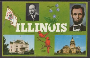 MultiView Illinois Land of Lincoln and Stevenson Statehood granted 1818 - Chrome