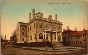 Hand Colored Postcard Custom House in Salem, Massachusetts~136667