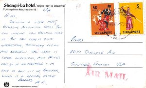 Shangri La Hotel Singapore Postal Used Unknown 