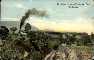 Tehachapi Pass California Railway Loop Train Locomotive c1911 Vintage Postcard