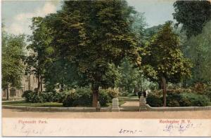 Entrance to Plymouth Park, Rochester, New York - pm 1906 - UDB