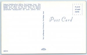 c1960s Fort Dodge, IA Government Federal Building Feds Post Office Govt PC A242