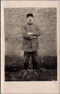 World War 1 Military Soldier Portrait WW1 RPPC 05.26