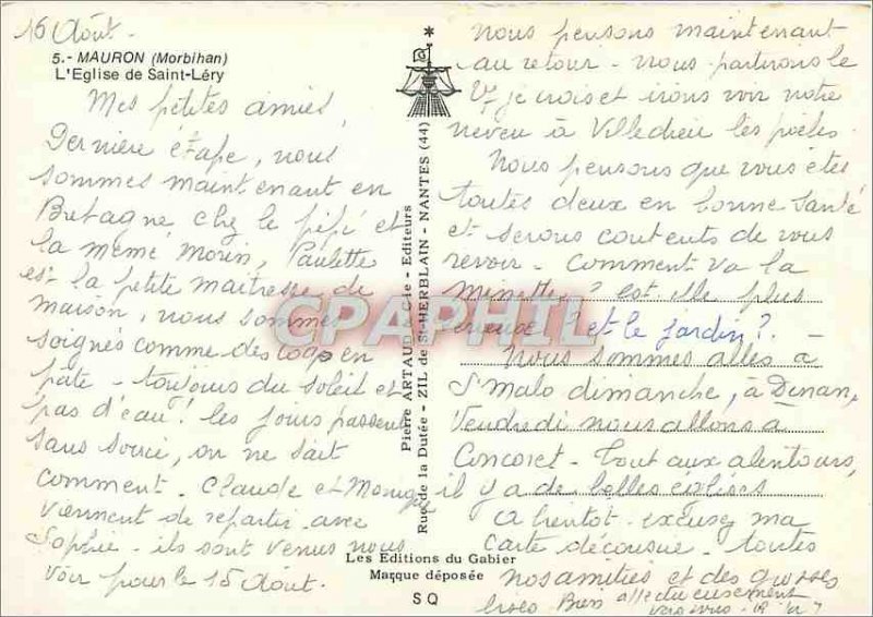 Postcard Modern Mauron Morbihan The Church of Saint Lery