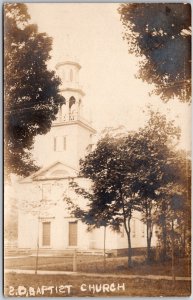 Baptist Church Trees Outside Parish Cathedral Real Photo RPPC Postcard