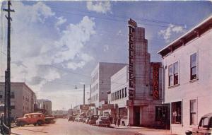 Fairbanks Alaska~Street Scene~The Sportsman~Storefronts~40s & 50s Cars~Postcard