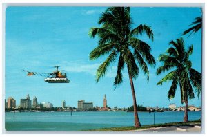 1963 Skyline View of Miami from the New Macarthur Causeway Key West FL Postcard 