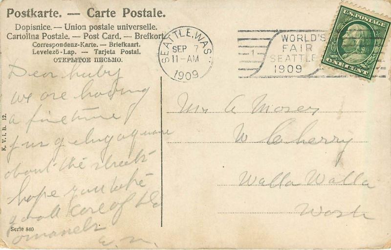 c1909 Postcard; Bathing Beautes with Fish net, Unknown Europe Serie 840 Posted