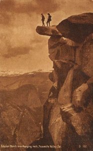 GLACIER POINT Overhanging Rock, Yosemite Valley, CA c1910s Vintage Postcard