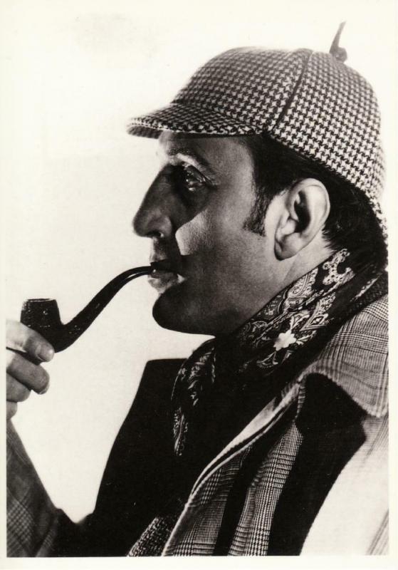 Basil Rathbone in The Adventures of Sherlock Holmes Movie Postcard