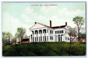 1910 Exterior View City Hospital Building Augusta Maine Antique Vintage Postcard 