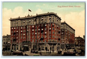 c1905 King Edward Hotel Road Scene Trolley Car Toronto Canada Postcard