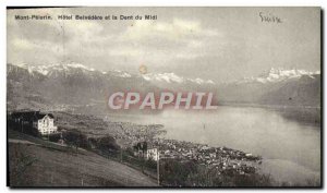 Old Postcard Mont Pelerin Hotel Belvedere and Dent du Midi