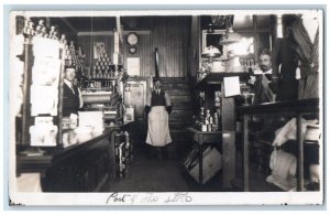 c1910s General Store Shop Workers Interior RPPC Photo Postcard