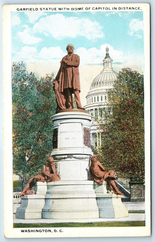 1910s Washington DC Garfield Bronze Statue Mall Capitol Hill David Kaufmann A273