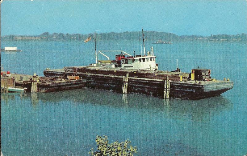 St Lawrence Seaway Dock Tug NASH Barge Ship Ferry Boat Postcard VIntage