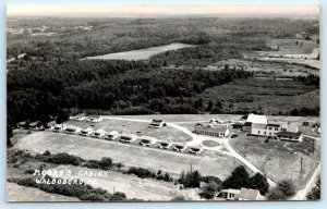 RPPC WALDOBORO, Maine ME ~ Roadside MOODY'S CABINS Lincoln County 1950s Postcard