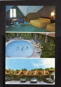 TN Reagan Motel Gatlinburg Tenn Tennessee Postcard Pool Interior Stuart