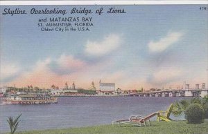 Florida St Augustine Skyline Overlooking Bridge Of Lions And Matanzas Bay