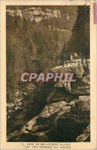 Old Postcard Belvedere Switzerland and the Gorges du Doubs