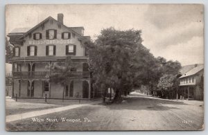 PA Weissport House Hotel On White Street 1913 Pennsylvania Postcard C49