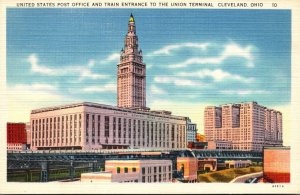 Ohio Cleveland Post Office and Train Entrance To Union Terminal