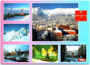 VINTAGE CONTINENTAL SIZE POSTCARD CITY OF INNSBRUCK AUSTRIA & THE TYROLS