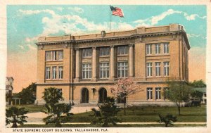 Vintage Postcard 1925 State Supreme Court Building Tallahassee Florida U.S. Flag