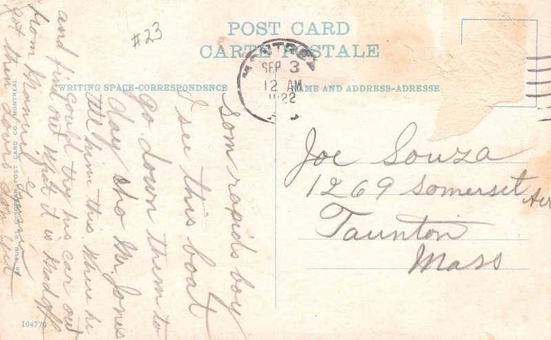 Ship Rapids King Shooting Lachine Montreal Canada Vintage Postcard 1922