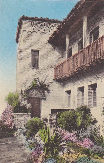 Patio Showing New Wing Mission Inn Monterey California Handcolored Albertype