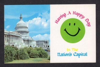 DC Smiley Face Nation's Capitol WASHINGTON Postcard PC