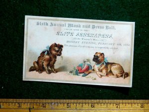 1882 Mask & Dress Ball By Elite Serenaders at Wagner's Hall Lovely Dogs Bird F28