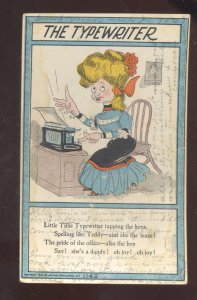 THE TYPEWRITER OFFICE SECRETARY NEMAHA NEBRASKA 1907 VINTAGE POSTCARD