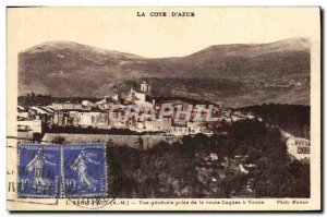 Old Postcard Saint Paul Vue Generale Taking Route Cagnes