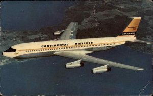 Continental Airlines Golden Jet 707 Airliner PM 1962  Ad Advertising Postcard