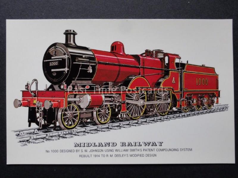 Locomotive No.1000 MIDLAND RAILWAY Steam Train by Prescott c1970's