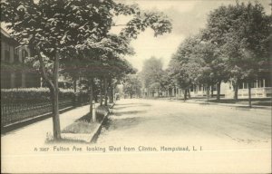 Hempstead Long Island NY Fulton Ave West From Clinton Rotograph A3967 PC