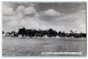 1957 Kring's Lodge View Sand Lake Plevna Ontario Canada RPPC Photo Postcard