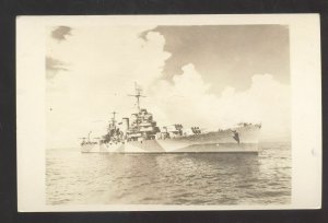 U.S. NAVY BATTLESHIP USS ALABAMA MILITARY SHIP VINTAGE REAL PHOTO POSTCARD