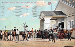 Cowboy Fancy Rope Throwing State Fair Grounds Oklahoma CIty OK 1910 postcard