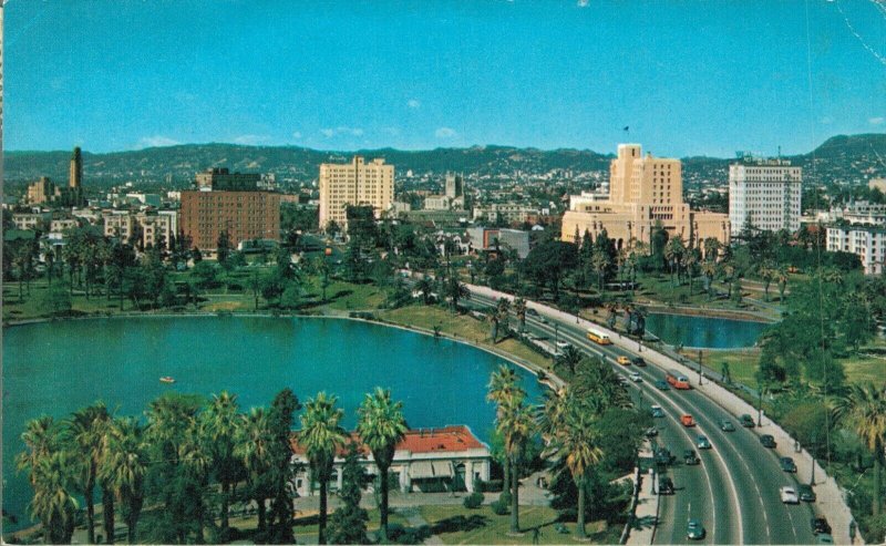 USA Wilshire Building MacArthur Park Los Angeles Vintage Postcard 07.18 