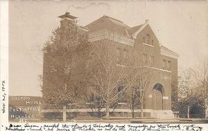 Houlton ME Post Office Custom House in 1906 RPPC Postcard