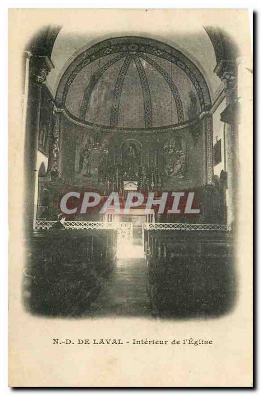 Old Postcard N D Laval Interior of the Church
