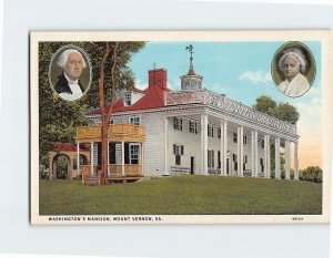 Postcard Washington's Mansion, Mount Vernon, Virginia