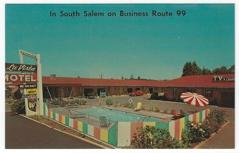 Salem, Oregon, Vintage Postcard View of La Vista Motel